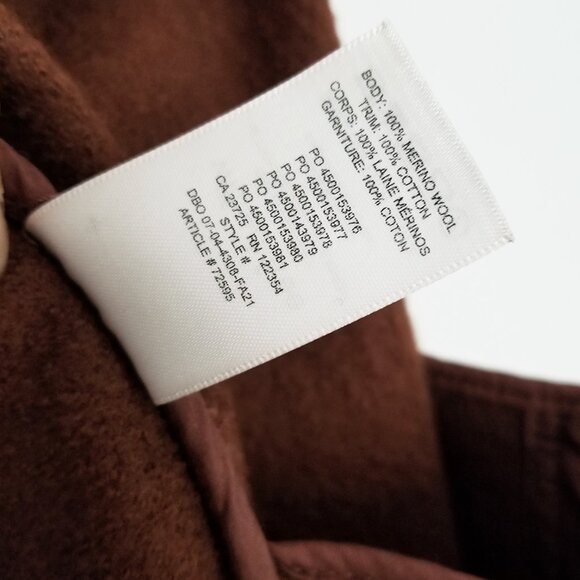 Aritzia Wilfred Free 100% Merino Wool The Ganna Shirt Jacket Shacket XXS Brown - Picture 7 of 16